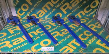 4x Record 24inch Adjustable Pipe Wrenches