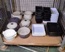 Various Catering Equipment - crock pots, plastic tubs