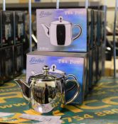 7x Bellux Stainless Steel .35 Litre Teapots