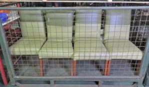 8x 2 tone green dining chairs