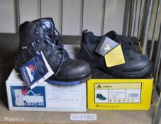 2x Pairs of work boots - Amblers Black - size UK6 & Himalayan Black - size UK6