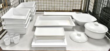 White Catering Ceramic Serving Dishes & Plates