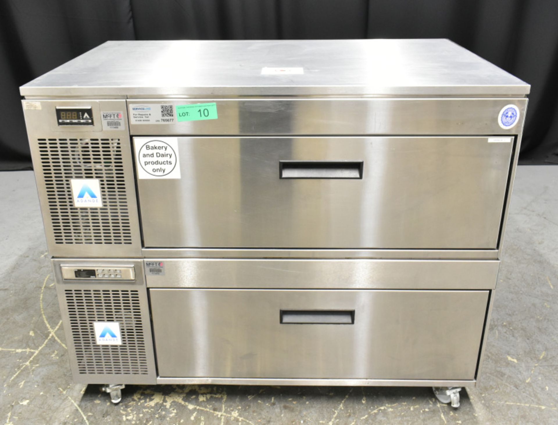 Adande Under Counter Double Drawer Fridge Unit - Model VCS R2 - L1100mm x W700mm x H900mm