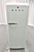 Smeg Retro Pastel Green Fridge - Model FAB28QV1 with small freezer compartment - 600 x 151