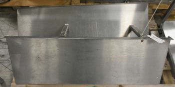 2x Stainless Steel Shelves with Brackets - L1130 x W410 x H340mm