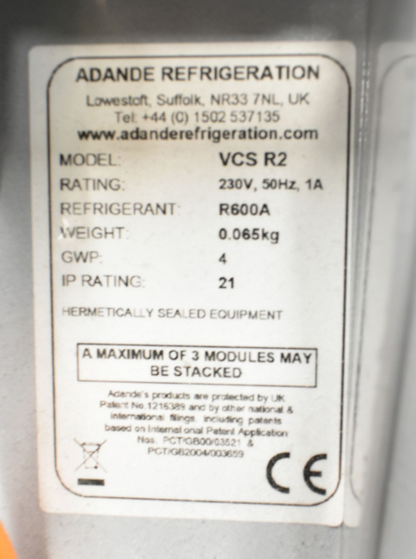 Adande Under Counter Double Drawer Fridge Unit - Model VCS R2 - L1100mm x W700mm x H900mm - Image 8 of 8