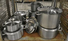 Various Sized Catering Pots & Pans