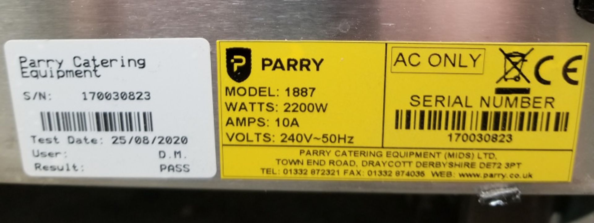 Parry Mobile Servery with containers - Model 1887 Serial No.170030823 - L870 x W620 x H940 - Image 6 of 10