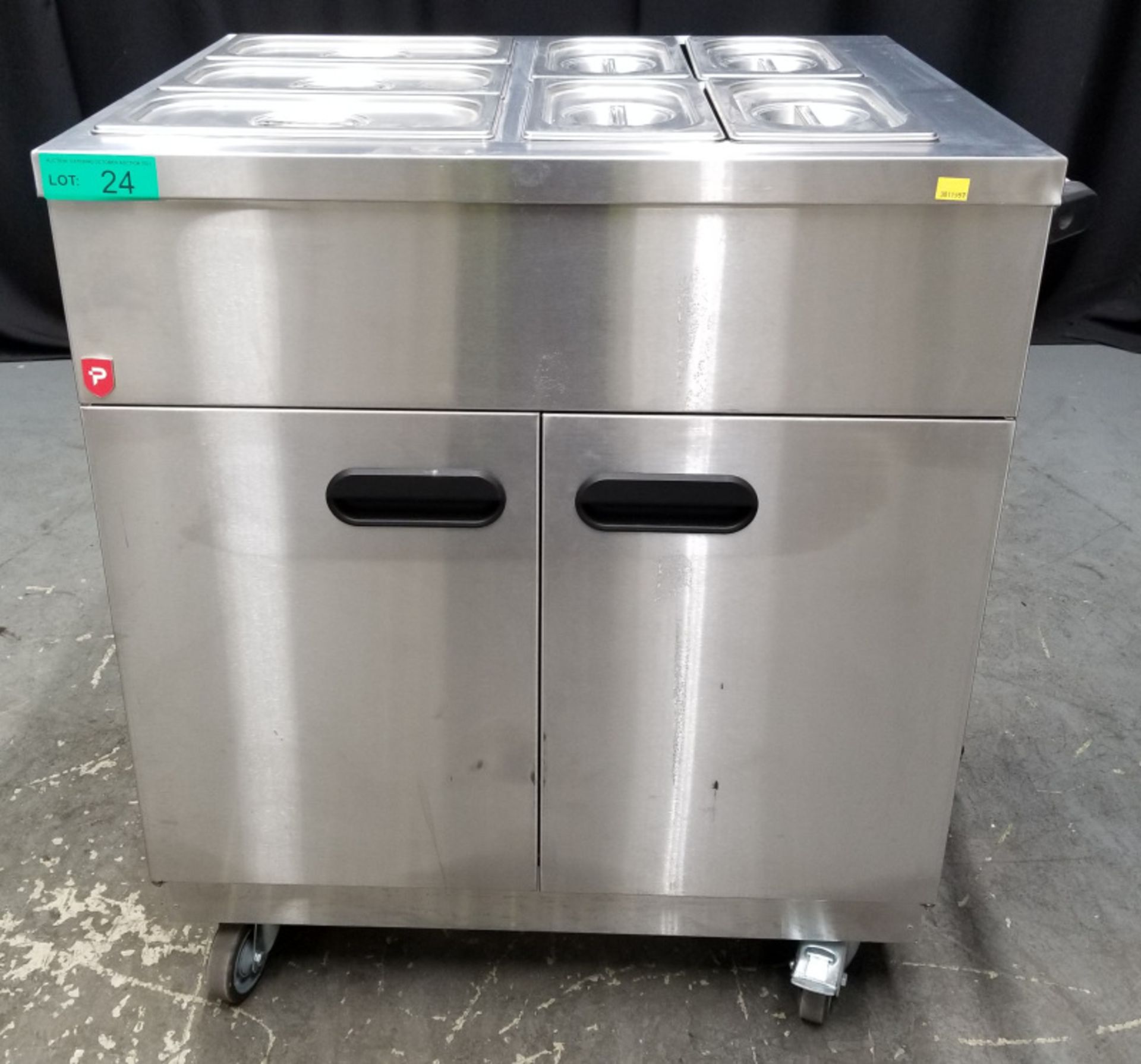 Parry Mobile Servery with containers - Model 1887 Serial No.170030823 - L870 x W620 x H940