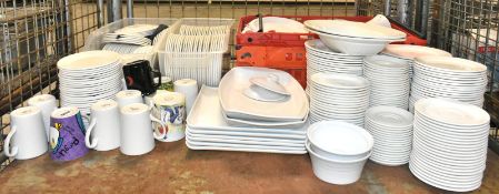 Various Plates Ceramic & Paper, Mugs, Serving Dishes