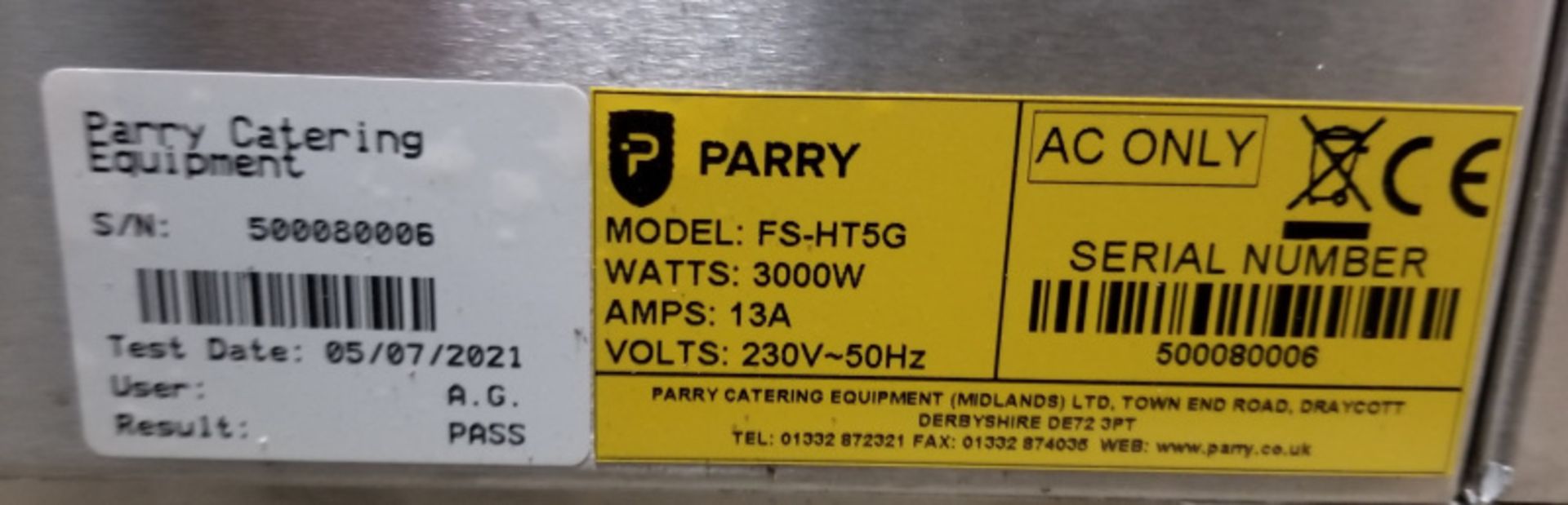 Parry Flexi- Serve Hot Cupboard - Model FS-HT5G - L1830 x W700 x H1420 - PLEASE SEE PICTUR - Image 16 of 16