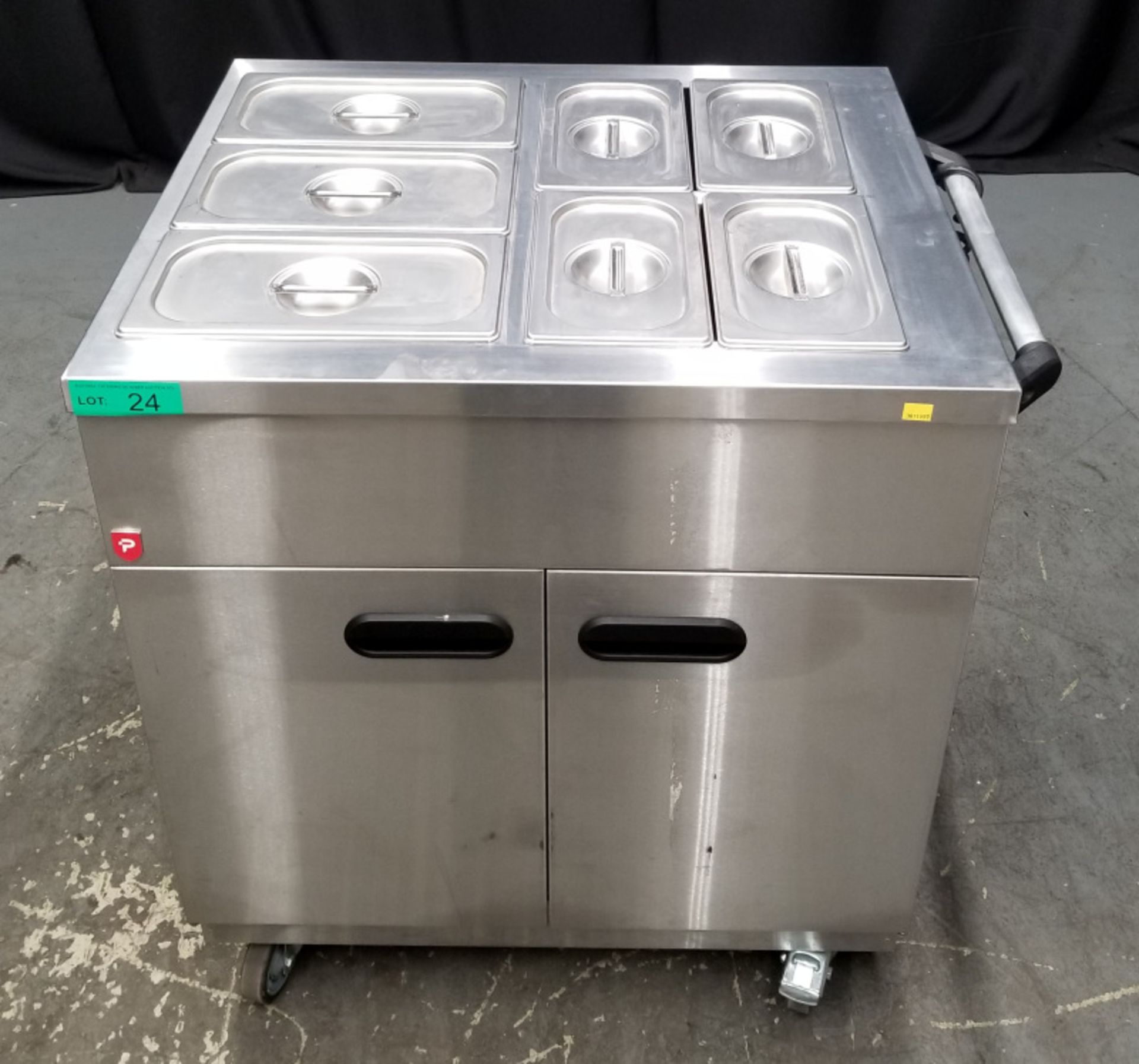 Parry Mobile Servery with containers - Model 1887 Serial No.170030823 - L870 x W620 x H940 - Image 2 of 10