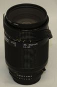 Nikon AF Nikkor 70-210mm 1:4-5.6 Lens with HOYA 62mm UV(O) Filter - please see description