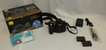 Nikon D50 camera body - serial 7420092 - 2x Batteries, 1x charger, no memory card, no lens