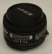 Nikon AF Nikkor 50mm 1:1.8 Lens - Serial No. 3029096 - only one lens cover