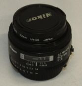 Nikon AF Nikkor 50mm 1:1.8 Lens - Serial No. 3226917 with HOYA 52mm UV(O) Filter