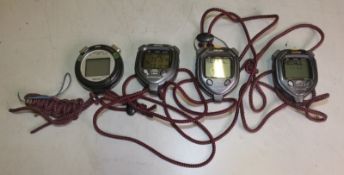 3x Seiko Water Resistant 5 Bar Illuminating Stopwatches, 1x Seiko Water Resistant 3 Bar El