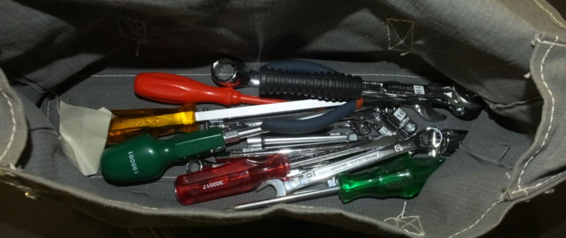 Tool Kit In Bag - Various Screwdrivers, Spanners, Cutters, Socket - Image 2 of 2