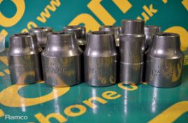 9x Heavy duty socket heads - various sizes