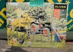 Oliver farm machinery tin poster