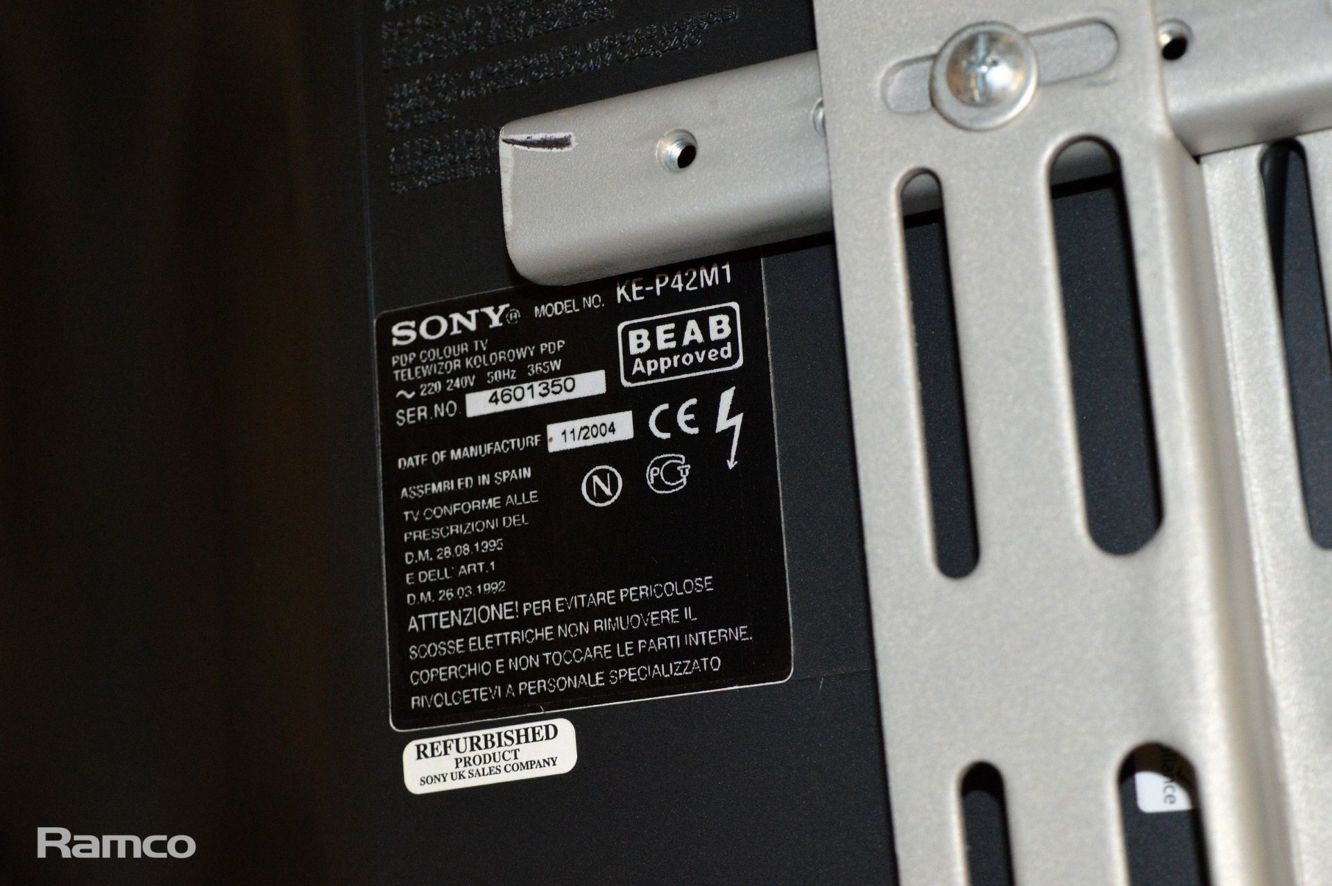 Sony Wega KE-P42M1 50 Inch Flat Screen Television - No Stand - Bild 4 aus 5