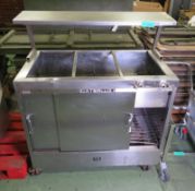 Caterlux Apollo Mobile Hot Cupboard with 3 bain maries - L 1090mm x D 600mm x H 1280mm. No