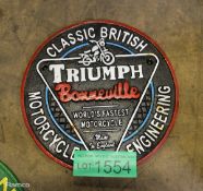 Triumph motorcycle cast sign