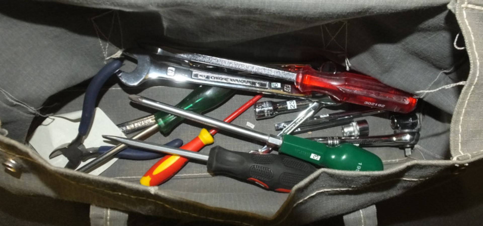Tool Kit In Bag - Various Screwdrivers, Spanners, Cutters, Socket - Image 2 of 3