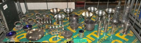 EPNS - mustard pots, toast racks, dessert bowls, salt & pepper shakers, pan stands