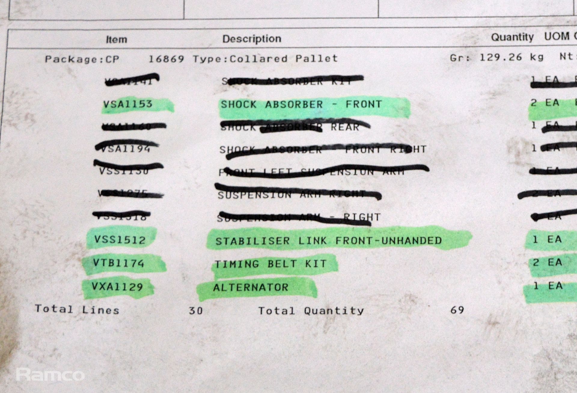 Vehicle parts - Brake cable, rubber mounting, belt sets - see picture for itinerary - Image 5 of 5