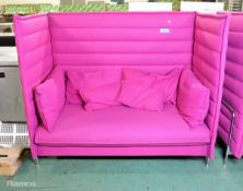 High Top Pink Sofa - L 1600mm x W 870mm x H 1370mm