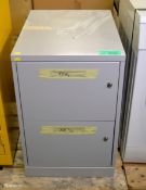 2-Drawer Grey Metal File Cabinet L 470mm x W 620mm x H 700mm