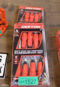 2x Dekton soft grip go through screwdriver sets