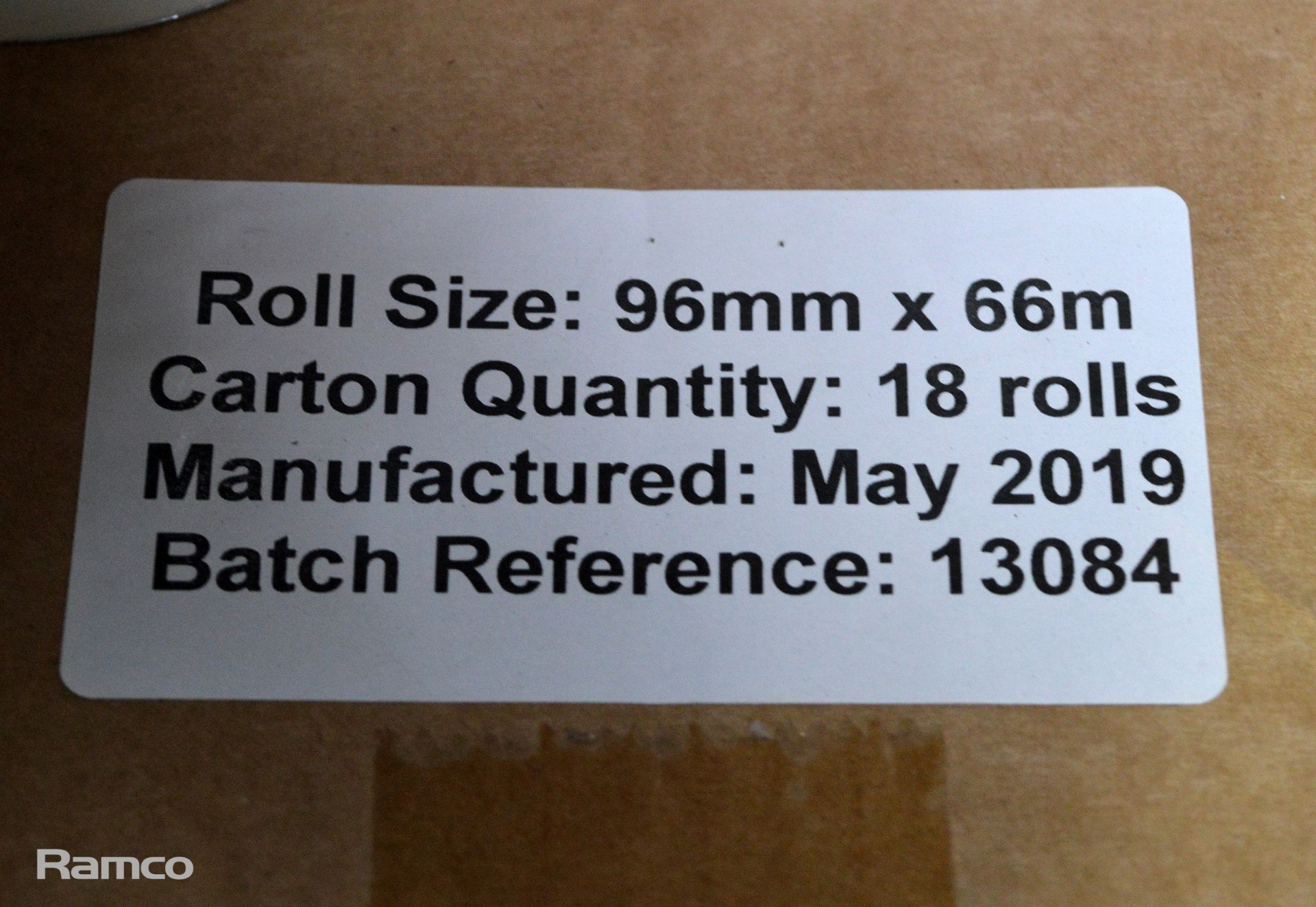 White & Red tape - 96mm x 66M - 18 rolls per box - 8 boxes - Image 3 of 4