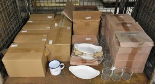 Various Catering Equipment - 144x 9cm White Mugs, Transworld White Serving Plates & more