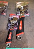 2x Dekton Adjustable Wrenches - sizes - 12inch & 8inch