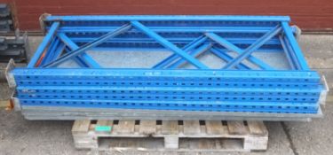 Pallet racking assembly - Blue uprights, Orange beams - 3x Uprights - H 1800mm x W 800mm,