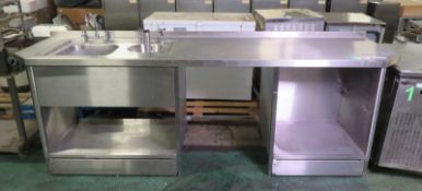 Stainless Steel Sink & basin Counter unit - W 2700mm x D 750mm x H 1140mm