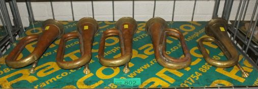 5x Brass Bugles - please see pictures for condition