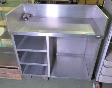 Stainless Steel Mobile Counter Unit L 1130mm x W 600mm x H 1160mm