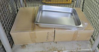 12x 100mm Deep Stainless Steel Trays