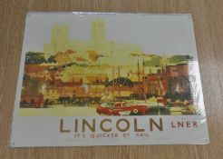 Metal Wall Sign 400mm x 300mm - Lincoln LNER