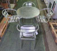 Round Table - 700mm diameter x H 700mm with 4 Metal Chairs