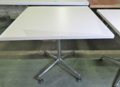 Square Table with Marble Effect - W 1230mm x D 900mm x H770mm & 2x Kusch Co Ona White Desk