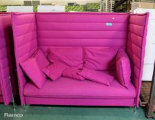 High Top Pink Sofa - L 1600mm x W 870mm x H 1370mm