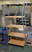 Curved 5 tier shelving