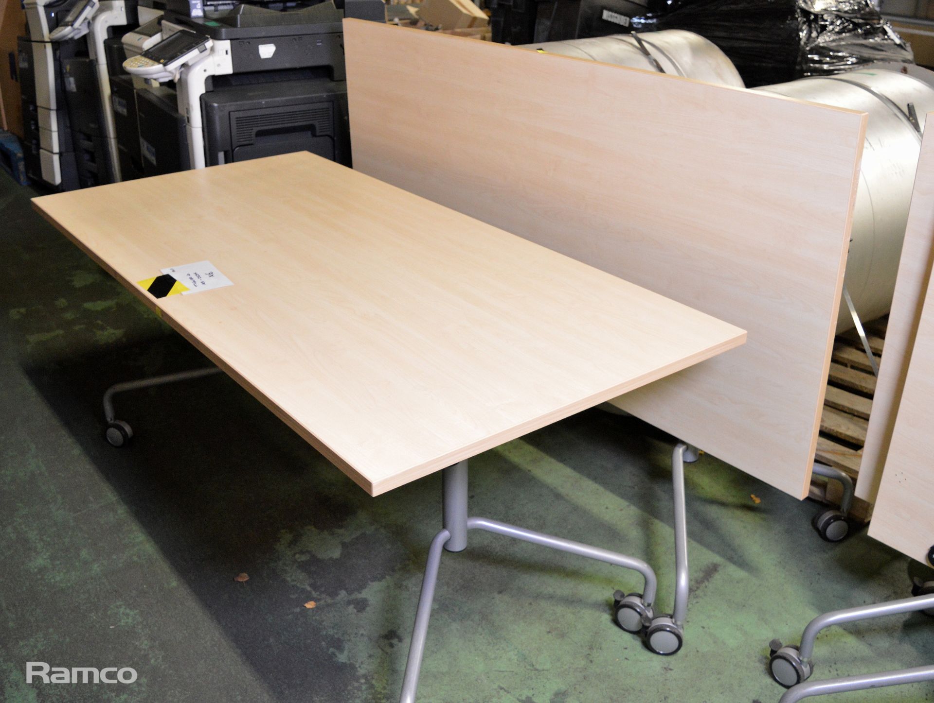 2x Light Wood Effect Tables - L 600mm x W 800mm x H 700mm