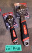 2x Dekton Adjustable Wrenches - sizes - 12inch & 8inch
