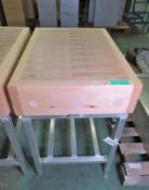 Butcher Wooden Block & Aluminium Base L 930mm x W 600mm x H 850mm