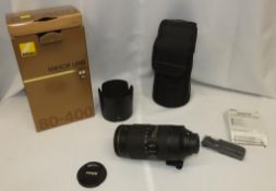 Nikon AF-S Nikkor 80-400mm F/4.5-5.6G ED VR Lens - Serial No. 268958 with Nikon CL-M2 Case
